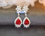 14K GOLD 4.05 CTW NATURAL RUBY & DIAMOND EARRINGS