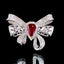 14K GOLD 3.19 CTW NATURAL RUBY & DIAMOND BROOCH