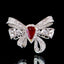 14K GOLD 3.19 CTW NATURAL RUBY & DIAMOND BROOCH