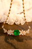 14K GOLD 5.30 CTW VIVID GREEN NATURAL EMERALD & DIAMOND NECKLACE