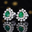 14K GOLD 0.83 CTW VIVID GREEN NATURAL EMERALD & DIAMOND EARRINGS