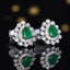 14K GOLD 0.83 CTW VIVID GREEN NATURAL EMERALD & DIAMOND EARRINGS