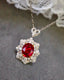 14K GOLD 1.30 CTW NATURAL RUBY & DIAMOND PENDANT