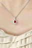 14K GOLD 1.30 CTW NATURAL RUBY & DIAMOND PENDANT