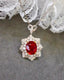 14K GOLD 1.30 CTW NATURAL RUBY & DIAMOND PENDANT