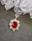 14K GOLD 1.30 CTW NATURAL RUBY & DIAMOND PENDANT