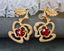 14K GOLD 3.70 CTW NATURAL RUBY & DIAMOND EARRINGS