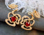 14K GOLD 3.70 CTW NATURAL RUBY & DIAMOND EARRINGS