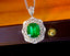 14K GOLD 2.68 CTW VIVID GREEN NATURAL EMERALD & DIAMOND PENDANT