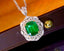 14K GOLD 2.68 CTW VIVID GREEN NATURAL EMERALD & DIAMOND PENDANT