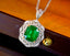 14K GOLD 2.68 CTW VIVID GREEN NATURAL EMERALD & DIAMOND PENDANT