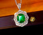 14K GOLD 2.68 CTW VIVID GREEN NATURAL EMERALD & DIAMOND PENDANT