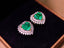 14K GOLD 2.07 CTW VIVID GREEN NATURAL EMERALD & DIAMOND EARRINGS