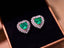 14K GOLD 2.07 CTW VIVID GREEN NATURAL EMERALD & DIAMOND EARRINGS