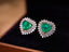 14K GOLD 2.07 CTW VIVID GREEN NATURAL EMERALD & DIAMOND EARRINGS