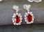 14K GOLD 3.23 CTW NATURAL RUBY & DIAMOND EARRINGS