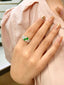 14K GOLD 0.65 CT VIVID GREEN NATURAL EMERALD & DIAMOND RING