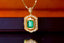 14K GOLD 1.36 CTW VIVID GREEN NATURAL EMERALD & DIAMOND PENDANT