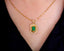 14K GOLD 1.36 CTW VIVID GREEN NATURAL EMERALD & DIAMOND PENDANT