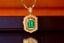 14K GOLD 1.36 CTW VIVID GREEN NATURAL EMERALD & DIAMOND PENDANT