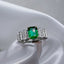 14K GOLD 1.78 CTW VIVID GREEN NATURAL EMERALD & DIAMOND RING