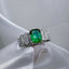 14K GOLD 1.78 CTW VIVID GREEN NATURAL EMERALD & DIAMOND RING