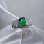 14K GOLD 1.78 CTW VIVID GREEN NATURAL EMERALD & DIAMOND RING