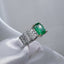 14K GOLD 1.78 CTW VIVID GREEN NATURAL EMERALD & DIAMOND RING