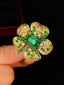 14K GOLD 2.10 CTW VIVID GREEN NATURAL EMERALD & DIAMOND RING/PENDANT