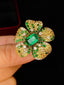 14K GOLD 2.10 CTW VIVID GREEN NATURAL EMERALD & DIAMOND RING/PENDANT