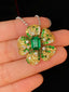 14K GOLD 2.10 CTW VIVID GREEN NATURAL EMERALD & DIAMOND RING/PENDANT