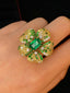 14K GOLD 2.10 CTW VIVID GREEN NATURAL EMERALD & DIAMOND RING/PENDANT