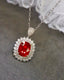 14K GOLD 1.70 CTW NATURAL RUBY & DIAMOND PENDANT