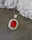 14K GOLD 1.70 CTW NATURAL RUBY & DIAMOND PENDANT