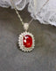 14K GOLD 1.70 CTW NATURAL RUBY & DIAMOND PENDANT