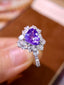 14K GOLD 2.61 CTW NATURAL SAPPHIRE & DIAMOND RING