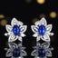 14K GOLD 1.36 CTW NATURAL SAPPHIRE & DIAMOND EARRINGS