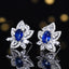 14K GOLD 1.36 CTW NATURAL SAPPHIRE & DIAMOND EARRINGS