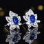 14K GOLD 1.36 CTW NATURAL SAPPHIRE & DIAMOND EARRINGS