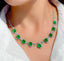 14K GOLD 23.6 CT VIVID GREEN NATURAL EMERALD NECKLACE