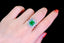 14K GOLD 3.67 CTW VIVID GREEN NATURAL EMERALD & DIAMOND RING