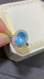 14K GOLD 4.13 CTW NATURAL PARAIBA TOURMALINE & DIAMOND RING/PENDANT