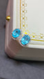 14K GOLD 1.30 CTW NATURAL PARAIBA TOURMALINE & DIAMOND EARRINGS