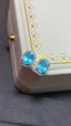 14K GOLD 1.30 CTW NATURAL PARAIBA TOURMALINE & DIAMOND EARRINGS