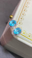 14K GOLD 1.30 CTW NATURAL PARAIBA TOURMALINE & DIAMOND EARRINGS