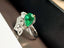 14K GOLD 1.35 CT VIVID GREEN NATURAL EMERALD & DIAMOND RING