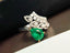 14K GOLD 1.35 CT VIVID GREEN NATURAL EMERALD & DIAMOND RING