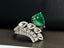 14K GOLD 1.35 CT VIVID GREEN NATURAL EMERALD & DIAMOND RING