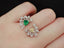 14K GOLD 0.66 CTW VIVID GREEN NATURAL EMERALD & YELLOW DIAMOND RING