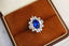 14K GOLD 3.77 CTW VIVID BLUE NATURAL SAPPHIRE & DIAMOND RING